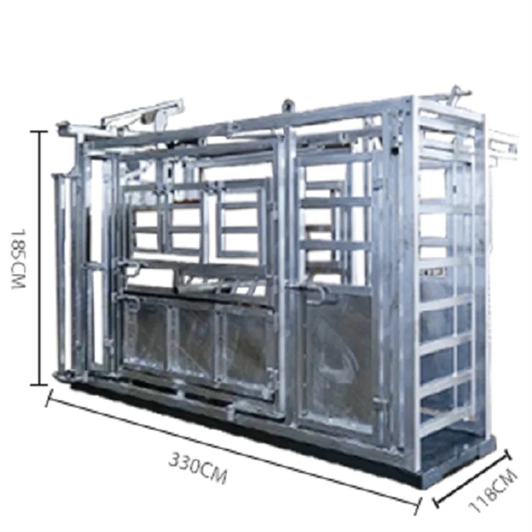 Livestock Head Bail Parallel Side Squeeze Farm Equipment Cattle Crush Hot Dipped Galvanized Squeeze Chute for Cattle Slaughter