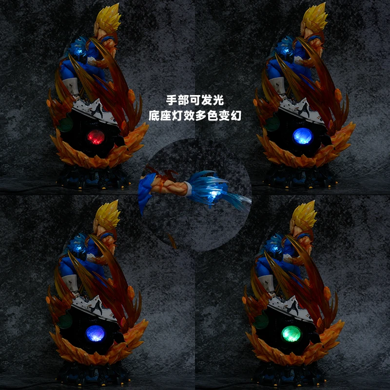 41cm Anime Dragon Balls Z Super Saiyan Pvc Statue Collectible Model Kids Light up Toys Vegeta Action Figure