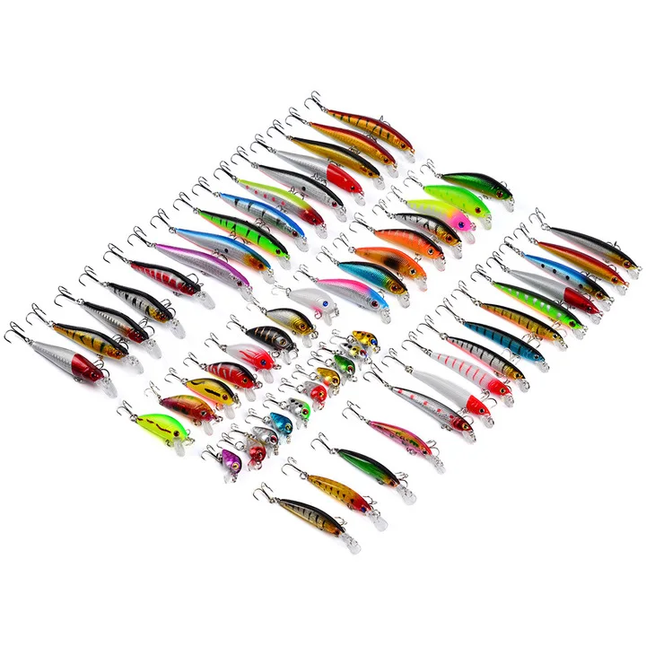 Horizon 56pcs Bass Fishing Lures Minnow Hard Pencil Lure Floating Carp Fishing Peche Leurre Fish Bait Set