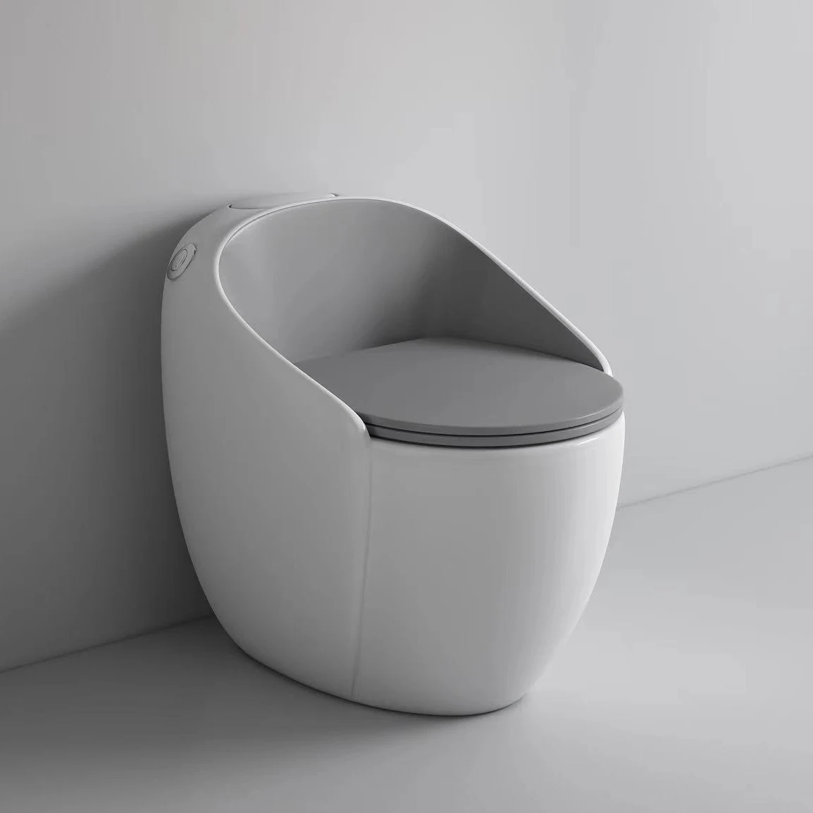 New model modern bathroom white black color s trap one piece egg shaped ceramic WC toilet bowl