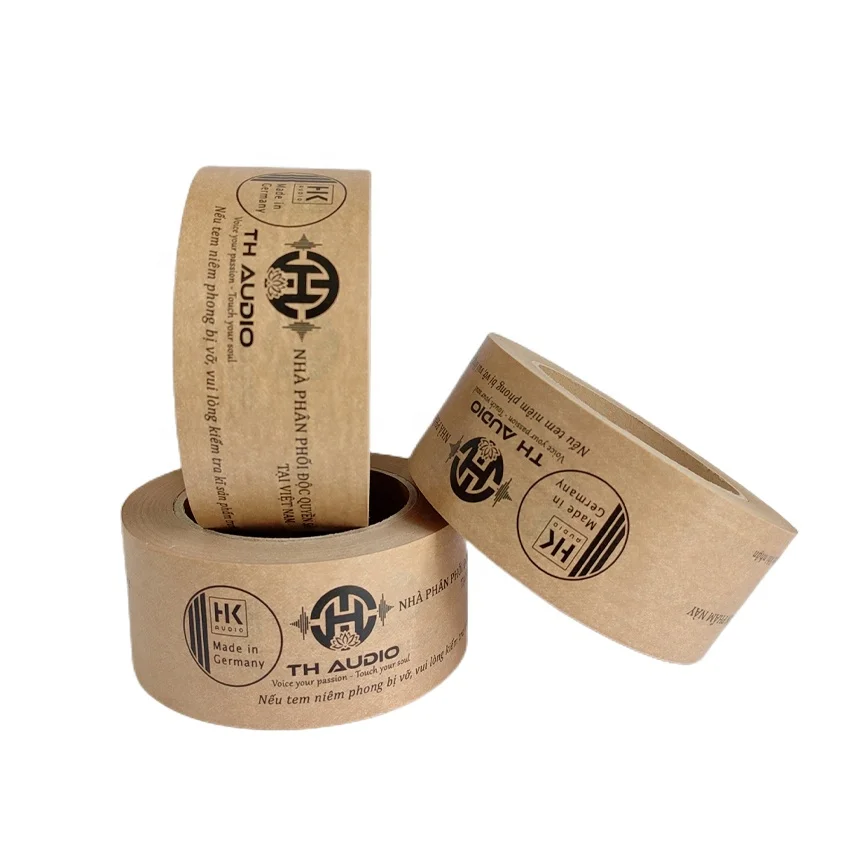 Custom Printed Logo Brand Self Adhesive Gummed Packaging Kraft Paper Tape