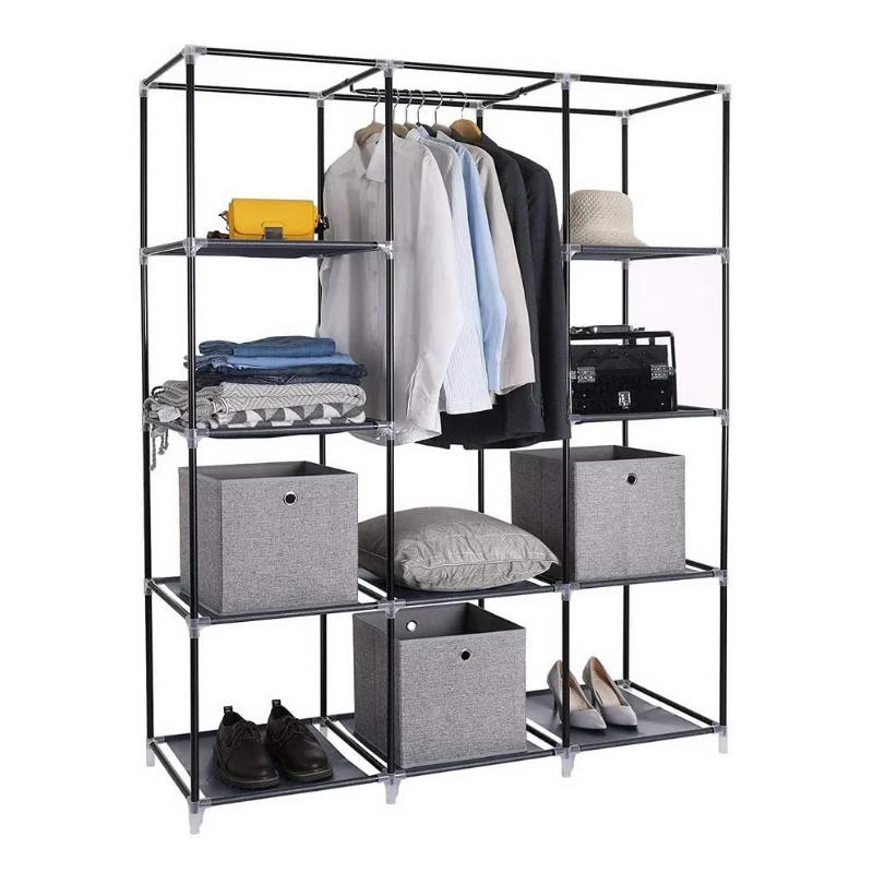 
Non-Woven Fabric Wardrobe Portable wardrobe closet strong metal frame big capacity wardrobe for home 