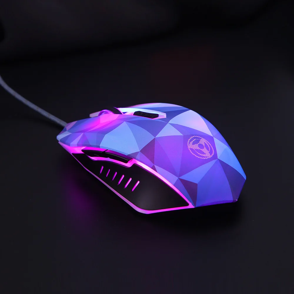 Gamer Mice Breathing LED Light Diamond Version Optical USB Computer Wired Gaming Mouse