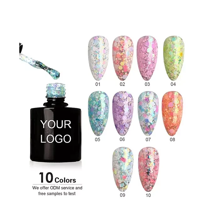 Factory Price 1kg 5kg 10kg 20kg Starry Foil Big Flakes Glitter UV Gel Polish For Nail Art Beauty Free samples
