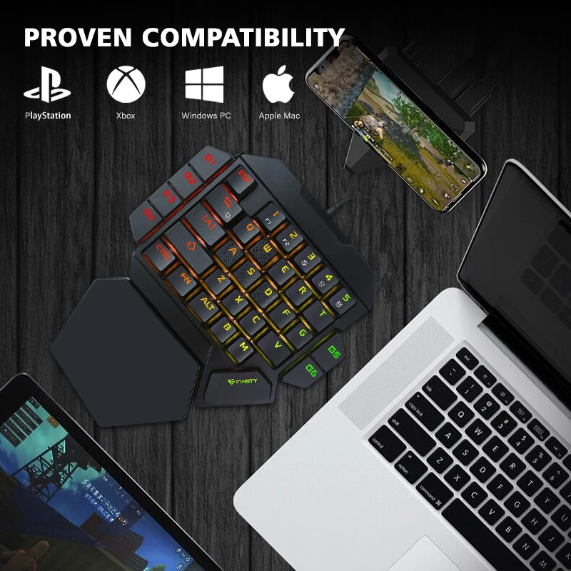 Лидер продаж на Amazon проводная мини-клавиатура с подсветкой для телефона и
