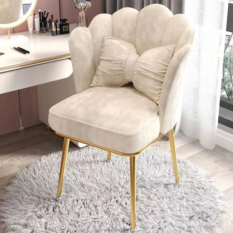 Nordic makeup stool modern simple lovely bedroom household dresser back chair living room Velvet Fabric chairs