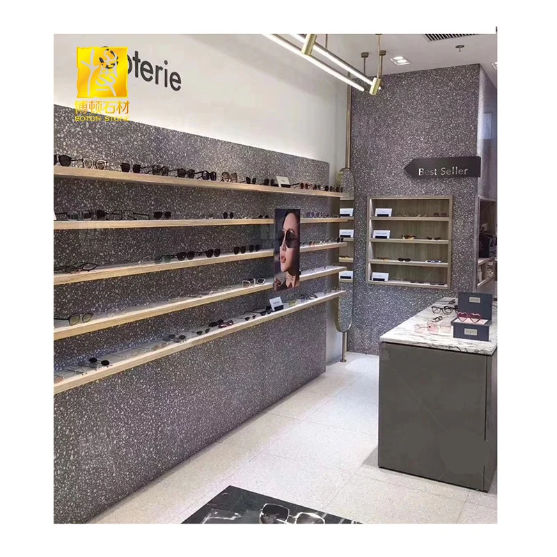 BOTON STONE White and Black Cement Terrazzo Coffee Table Terrazzo for Countertop Bathroom Top