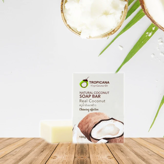 Tropicana Organic Coconut Hand Made Soap Bar Enriched With Organic Coconut Oil Reduce Bacteria Accumulation From Thailand