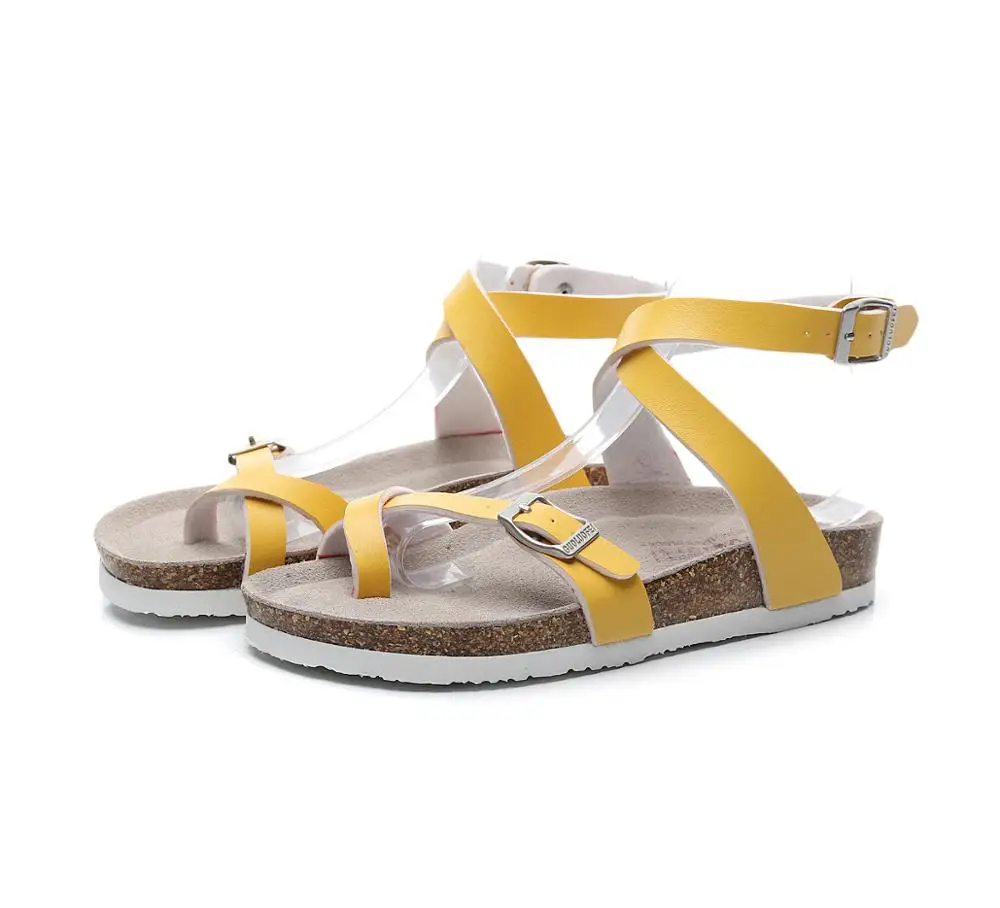 
Women Ladies Cross Strap Ankle Buckle Braided Cushioned Flat Sandals women Basic Roman Shoes Sandalia 