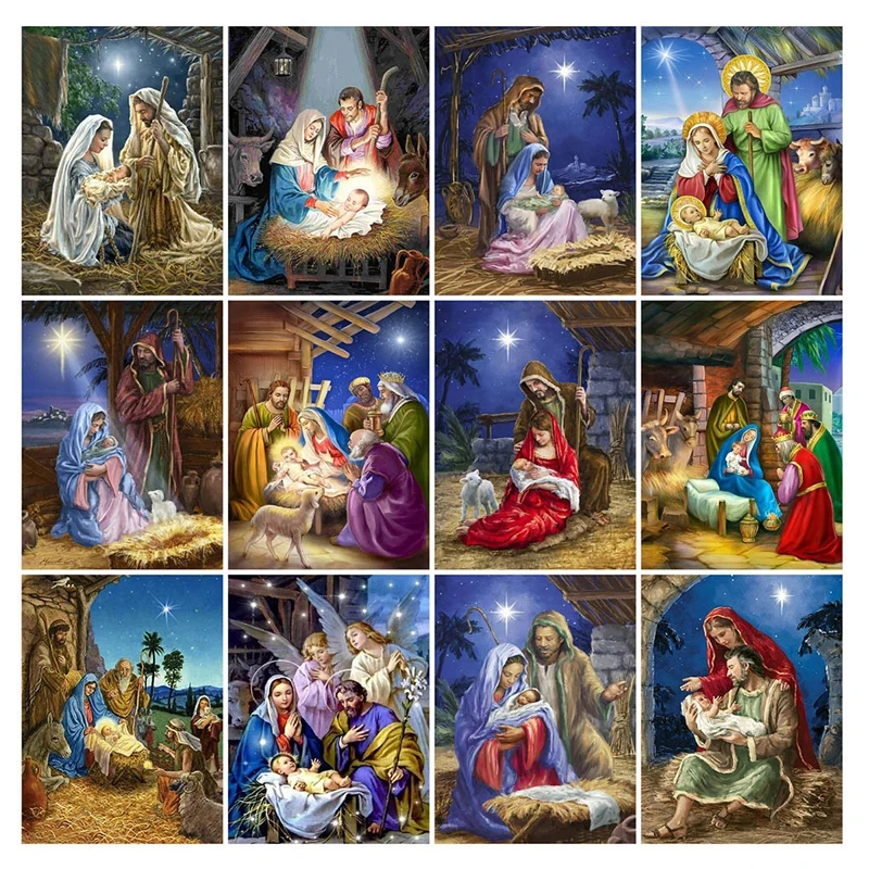 Full Drill Cross Stitch Diamond Embroidery Painting 5D DIY Religious Diamond Painting for living room decor