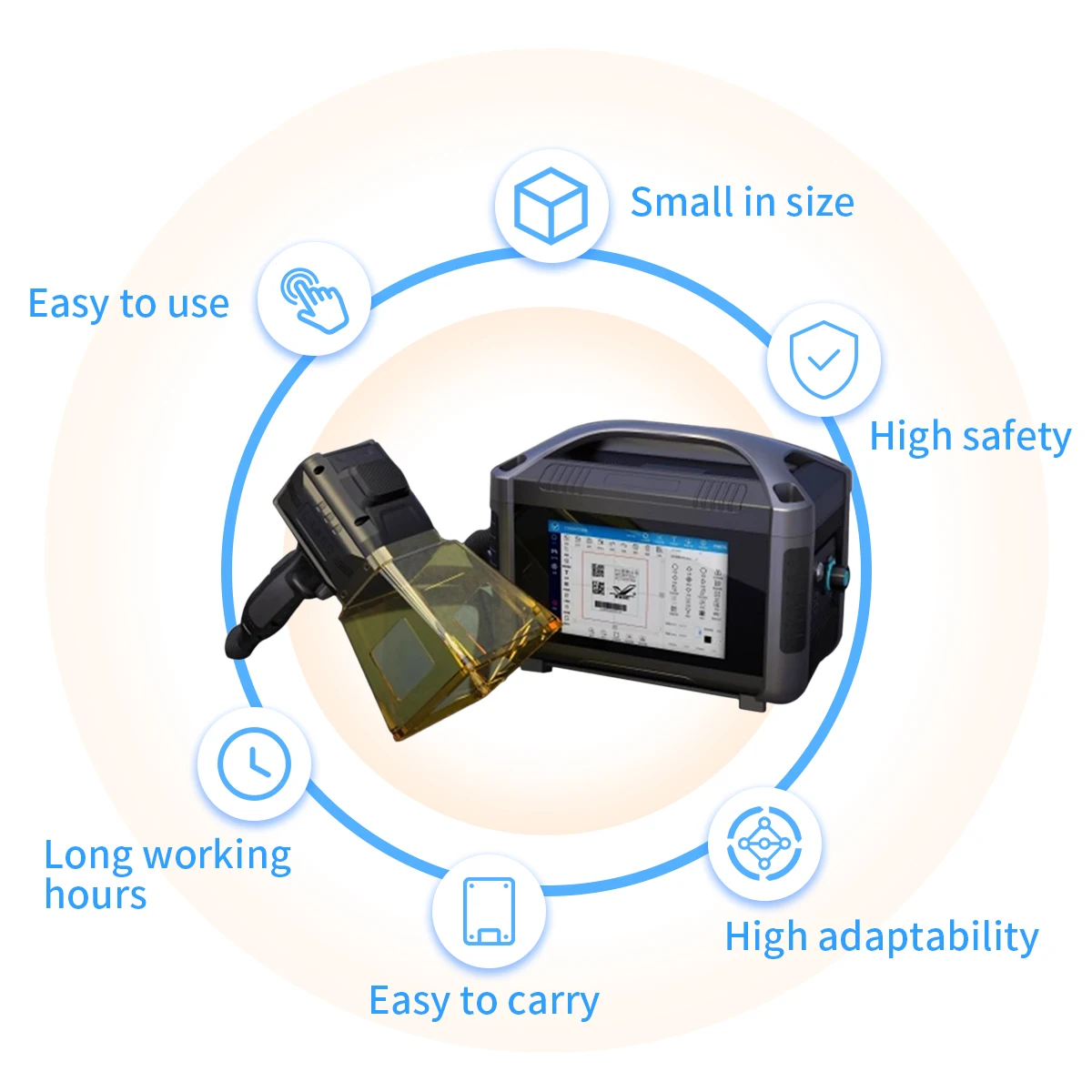 Upgraded 20W/30W Portable Metal Engraving Glass Logo Printing Handheld Fiber Laser Marking Machine Pump Plug-in Supports AI