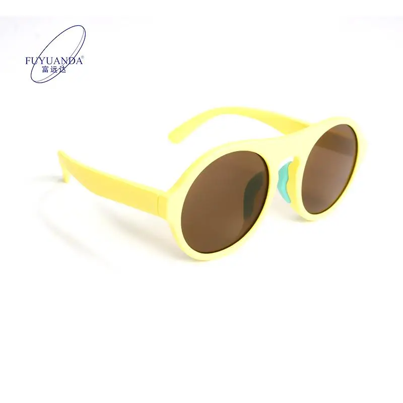 New Arrival Children Custom Blue Anti-Reflection TR90 TPEE Frame Square Sunglasses with UV400 Polarized Lenses Own Logo on Lens