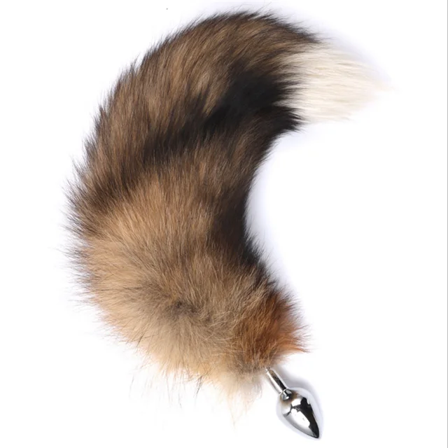 Detachable Anal Plug Real Fox Tail,Fox Red Tail Anal Plug Fur