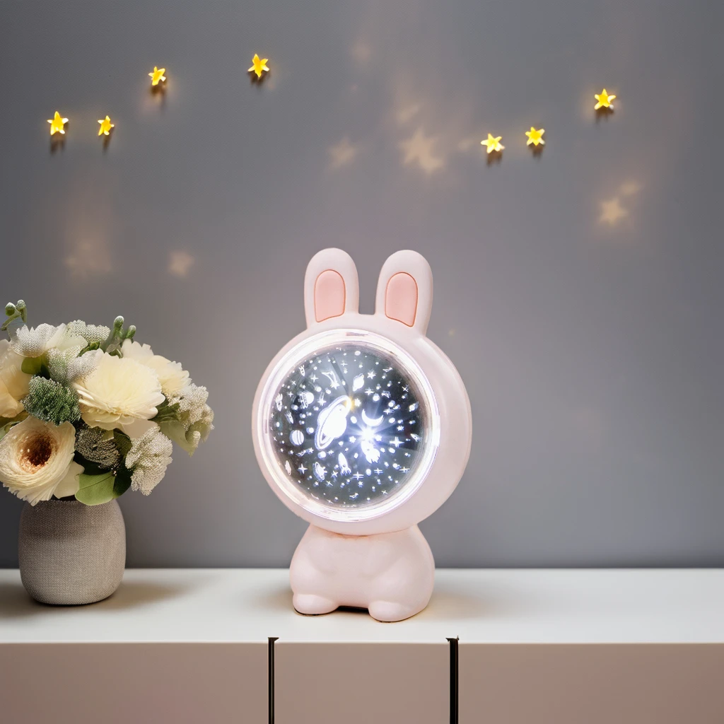 Cute Star Projector Perfect Bedroom Night Light for Babies and Kids-Ideal for Relaxation, Study, Meditation - Stress Relief Gift