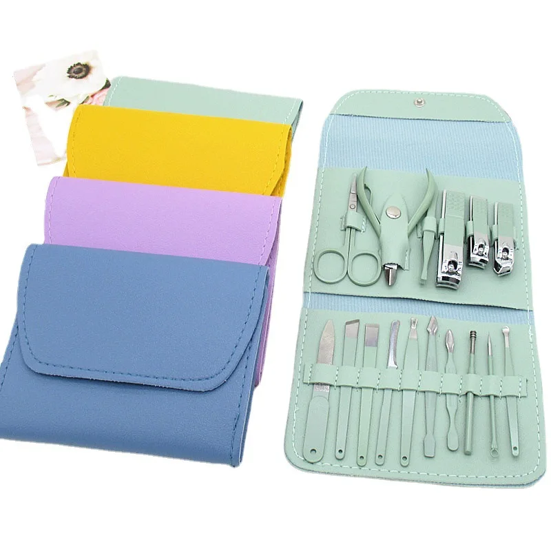 16PCS Professional Manicure Tools Nails Supplies Salon Nail Clipper Set Cutter Clipper Kit Cheap Manicure  Pedicure Set