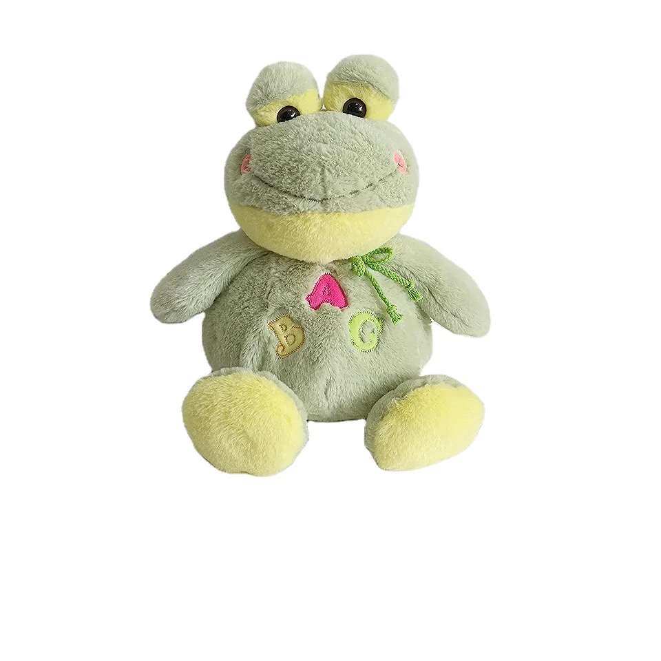 Skillful manufacture green frog stuffed plush kids toys frog plush toy personalized soft frog plush toy