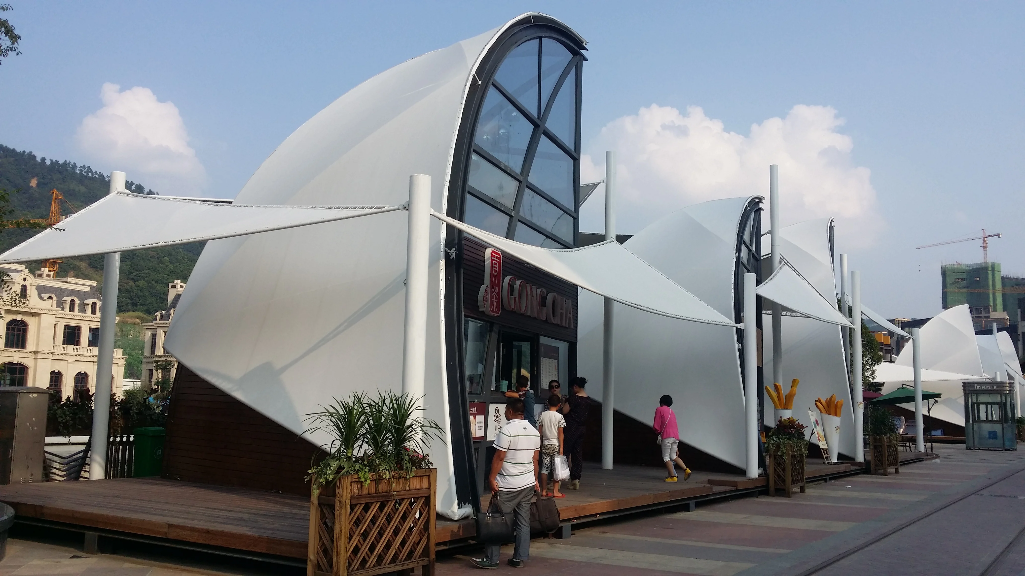 Новый дизайн поливинилхлоридный дом мембранная структура Ландшафтная архитектура фасад