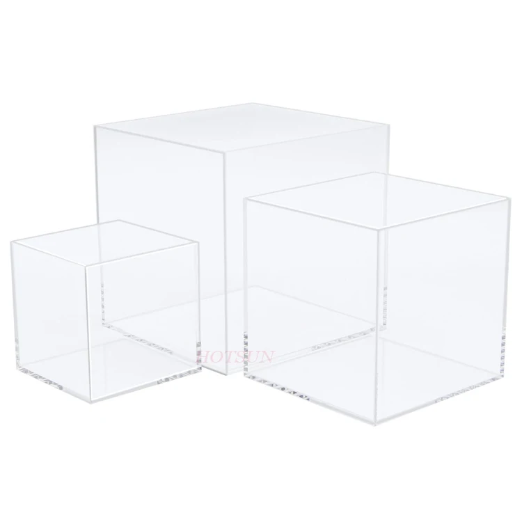 Прозрачная акриловая коробка 5 сторон 3x3x3 4x4x4 5x5x5 дюймов