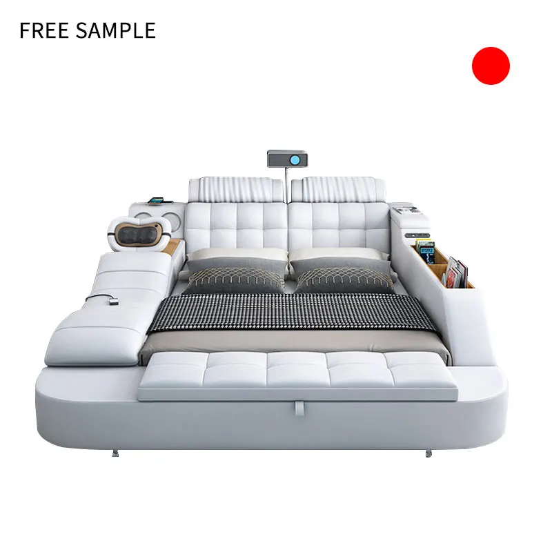 modern Multifunction Tatami frame pu Bedroom ceragem  Massagetables & beds sex king size smart hotel leather bed 1.8 m doublle
