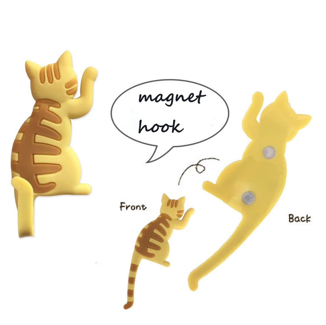 
Silicone Cat shaped fridge magnet hook door hooks 