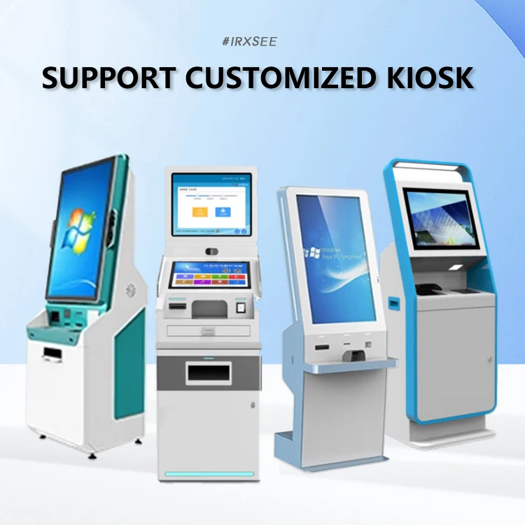 Floor Stand Touch Kiosk Android Windows 15.6 21.5 32 inch Self-service Payment Kiosk With Thermal Printer QR code Scanner