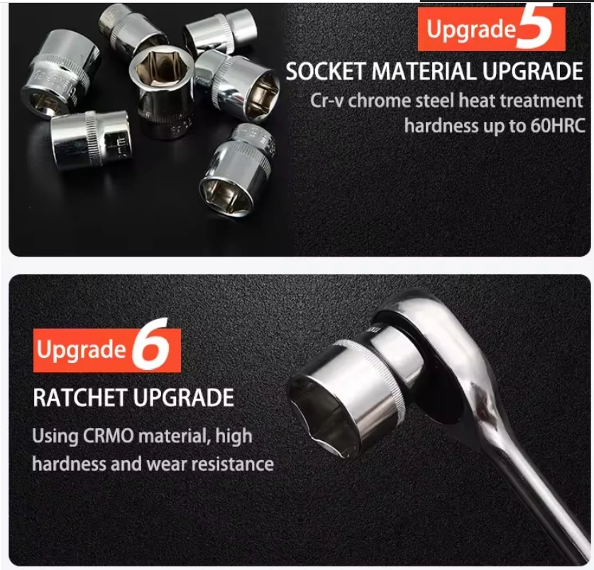 172 Pcs Cabinet Tools Hand Box Socket Wrench Case Kit Hardware Auto Repair Automotive Sets Tool Set