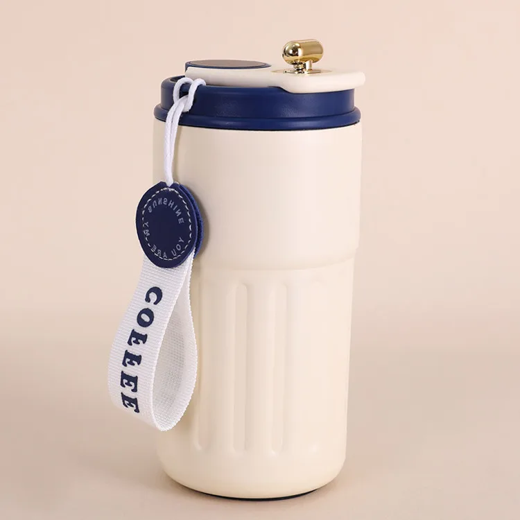 Smart Travel Vacuum Flask Large Stainless Steel Insulated Water Bottle with Plastic Lid and Cap for Sports Adults