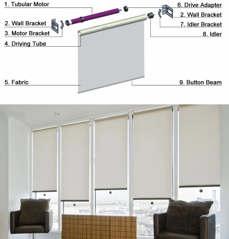 Factory direct sales Tuya smart electric tubular roller shutter for electric blind 35mm motor