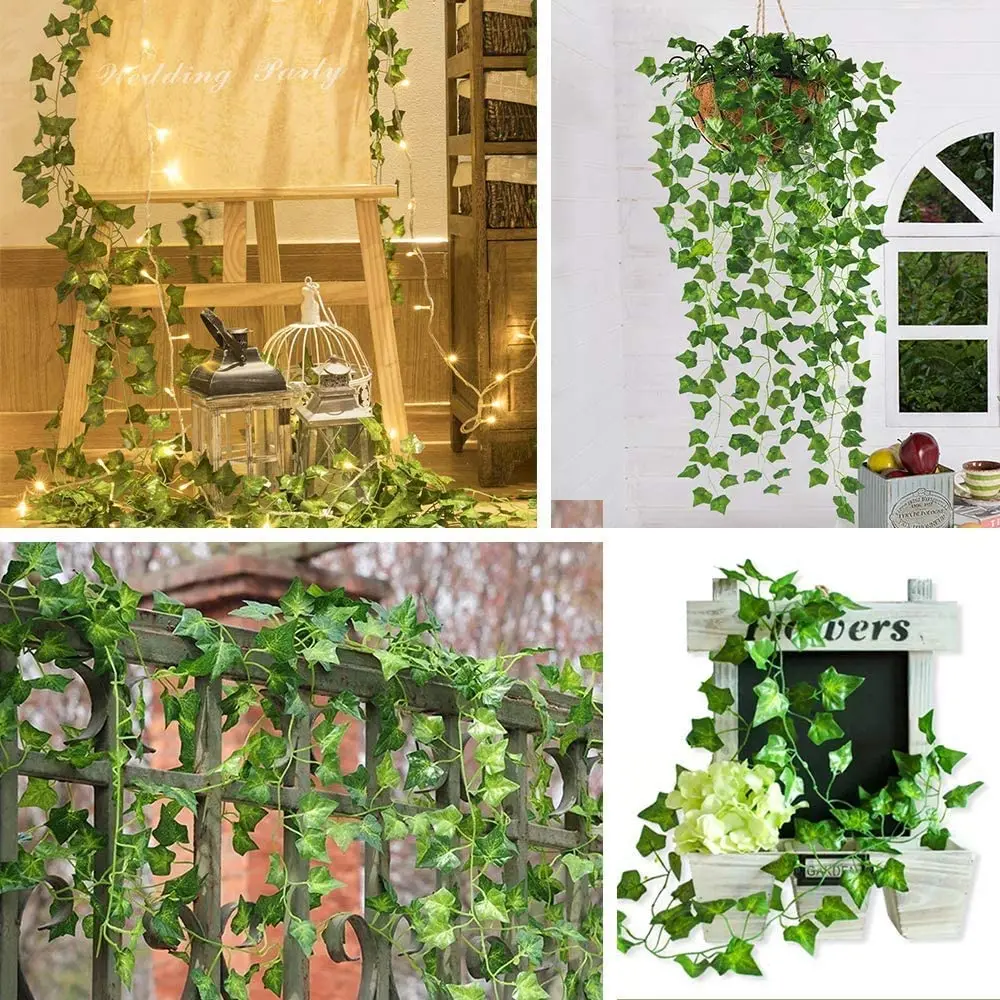 12 Pack Fake Grape Vines Faux Greenery Leaves Plants Artificial Ivy Leaf Plants Vine Hanging Garland for Decoration