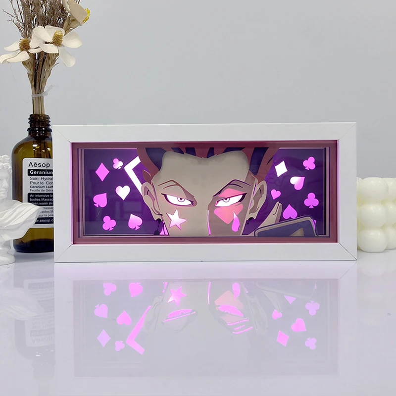 Anime Hunter Hunter 3D  Night Light Laser Carving Paper Lamp Light Box Table Lamp Room Decoration Perfect for Party and Gift