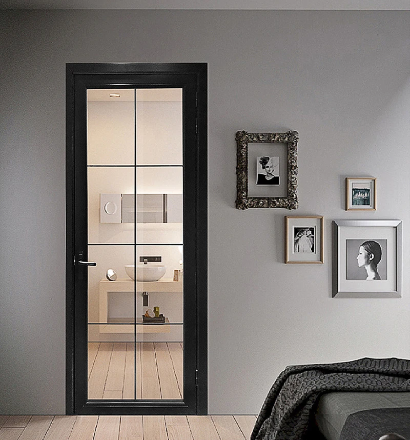 customized aluminium frame tempered stained glass shower kitchen door catalogue list