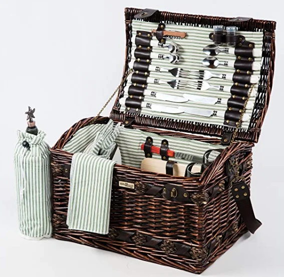 
Wholesale popular wicker picnic basket set for 4 persons 