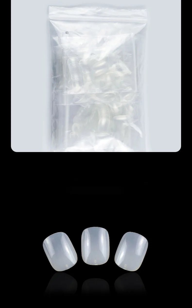 Hot Selling 600 Pcs/Bag Short Style Customized Design Full Coverage Nail Tips For Woman Salon