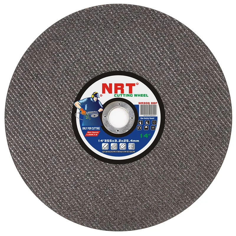NRT 14 Inch 355x3.2x25 double net Resin grinding Wheel For Metal and stainless steel cutting disco corte metal