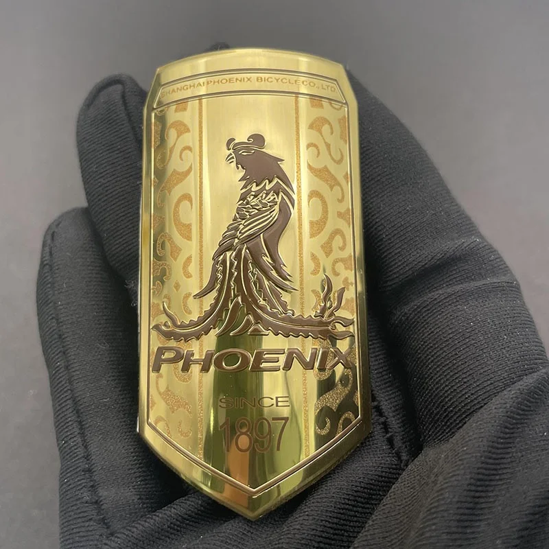 Wholesale custom metal die casting aluminum bike logo label bicycle frame 3d auto car logo stickers