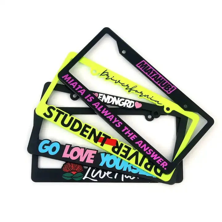 Custom Logo eco-friendly Reusable Waterproof Easy Install Car Plate Holder License Plate Frame With Car Plate Cover