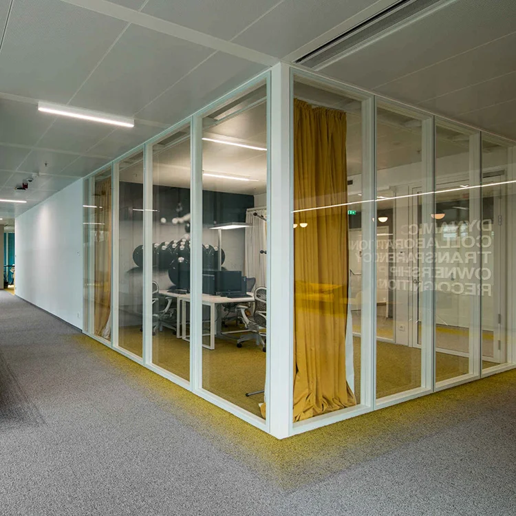 Manufacturer Glass Panel Modular Easy Install Partition Wall Switch Panel with PDLC Glass with Solid Door
