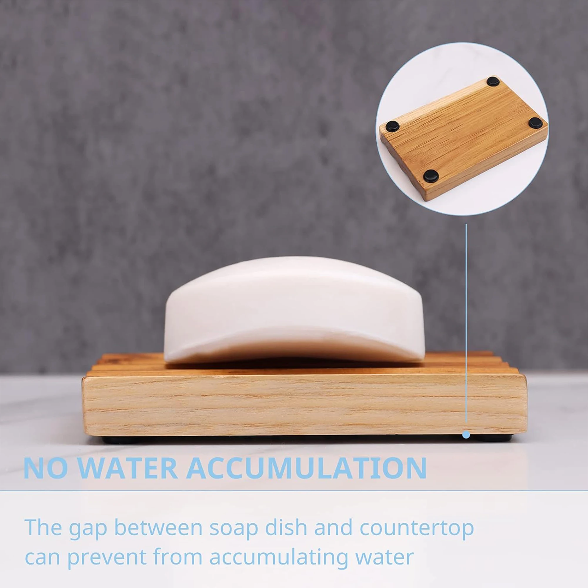 Bamboo Soap and Shampoo Bar Dish Holder Wooden Tray for Bath and Kitchen for Bathroom or Kitchen Use