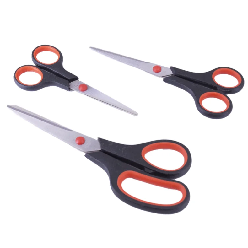 Low MOQ Cheap 3-Pack Heavy Duty Scissors With Ultra Sharp Blades and Comfort Grip Handles All Purpose Office Scissors