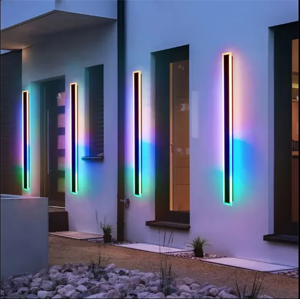 Garden Fence Villa Smart Outdoor Minimalist Linear Wall Light RGBW RGB Wall LED Light Multicolor for Wall Home Decorate