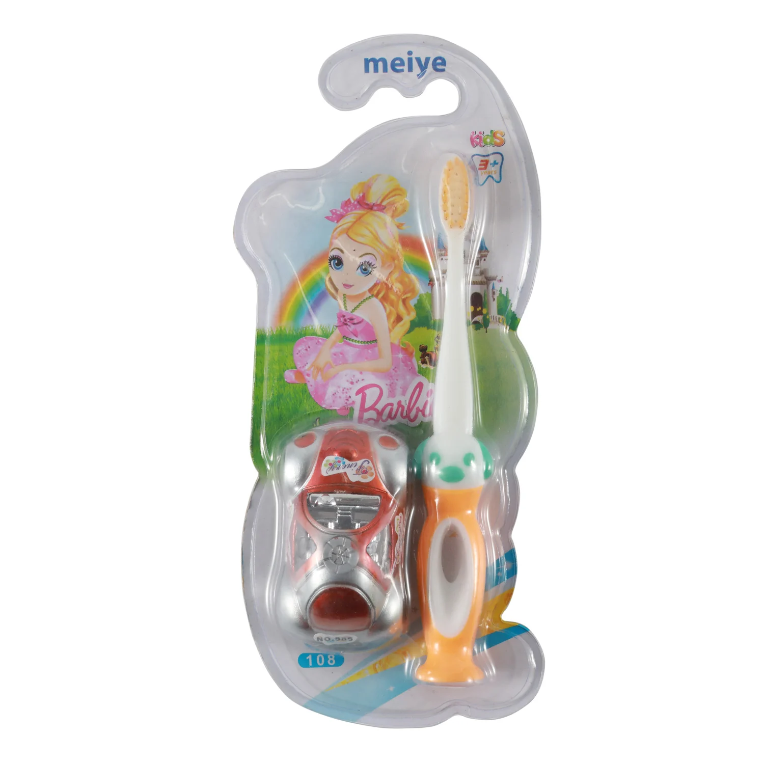 CoralClean OEM cartoon kids toothbrush with small gift wholesale ultra soft dupont bristles child tooth brushes