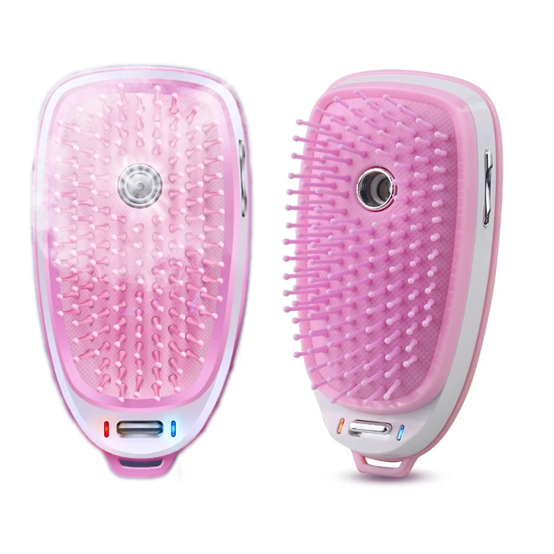 Portable frizz-free easy shine hair smooth combs nano mist steam sprayer electric vibrating scalp massage hair brush comb