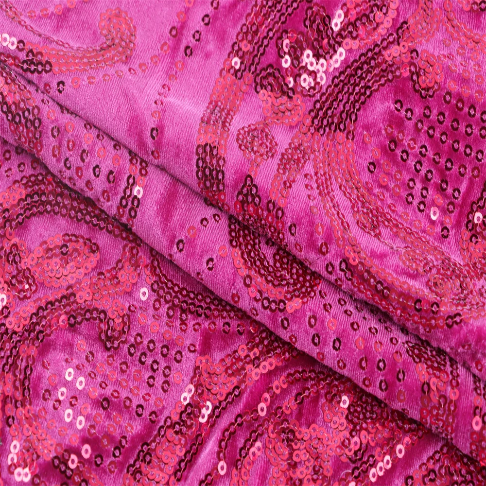 Hot Selling Sequins Embroidery Fabrics Dresses Sparkle Purple Chantilly Lace Fabric Sequins Net Tulle Wedding Dress Nigeria
