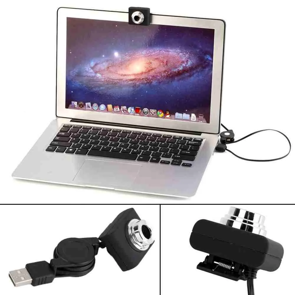 Mega Pixel Webcam Digital Video Camera Web Cam For PC Laptop Notebook Computer Clip-on Camera Black dropshipping