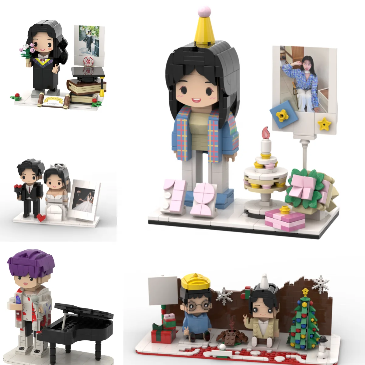 Jizai Custom Novelty Gifts  minebrick Angle figure 3D Character alegos construction moc Custom Brick Figures
