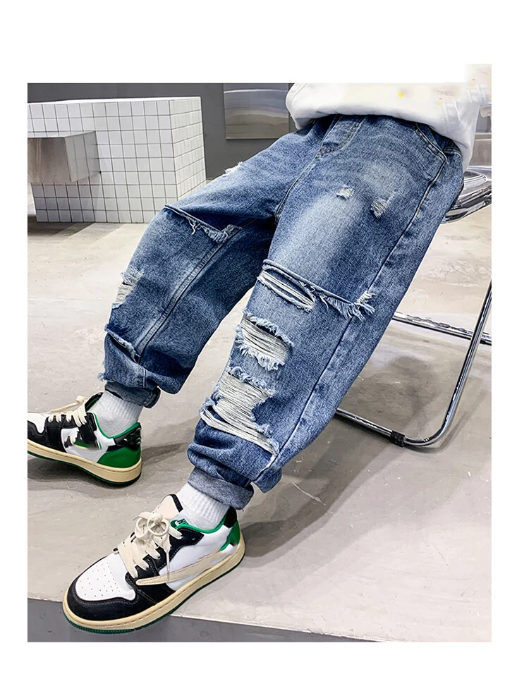 Fashion Slim Thicplus Sizerjeans Pantskids Vintage Jjeans3-10 Years Spring Autumn Skykingdomeenage Boys Children High ODM Kid