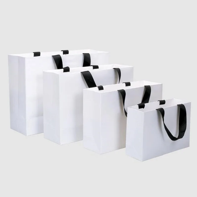 Высококачественный Белый Черный высочайший толстый стиль бумажный подарочный пакет крафт-бумага коробка для конфет с ручкой Свадебный день рождения Подарочная Упаковка