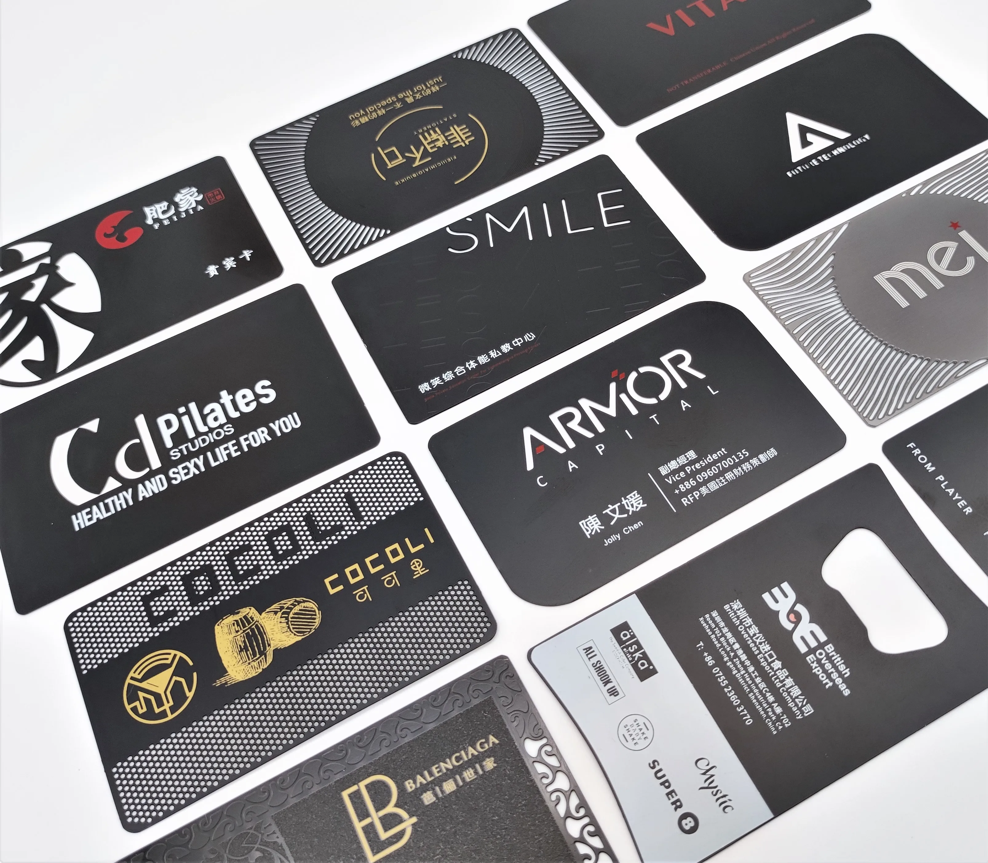 Stainless Steel NFC Metal Business Card Carbon Fiber Business Cards Engraved Logo Black Metal NFC Card