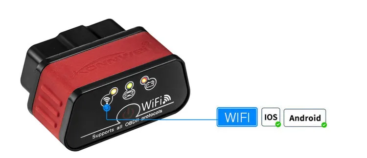 Wifi-сканер KONNWEI KW903 Elm327 Obd2 считыватель кодов неисправностей автомобильный диагностический сканер оранжевого и черного