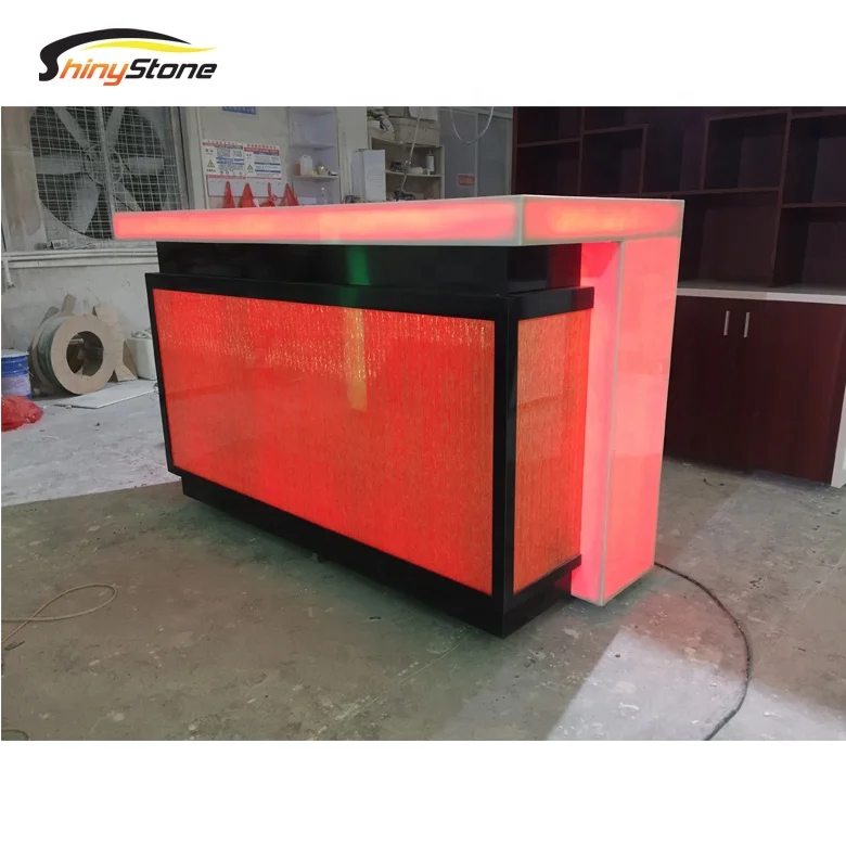 2021 smart modern wine bar acrylic solid surface circle bar counter with refridgerator